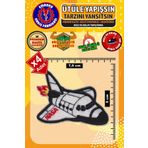 Ütü ile Yapışan Arma Yama, Nasa Mekik (4 Adet) Ütüyle Yapışan Nakış Dokuma Aplike Patch