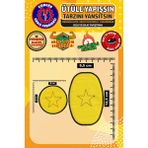 Ütü ile Yapışan Arma Yama, Sarı Yama (2 Adet) Ütüyle Yapışan Nakış Dokuma Aplike Patch