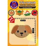 Ütü ile Yapışan Arma Yama, Sevimli Köpek (4 Adet) Ütüyle Yapışan Nakış Dokuma Aplike Patch
