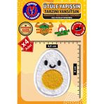 Ütü ile Yapışan Arma Yama, Sevimli Yumurta (4 ADET) Ütüyle Yapışan Nakış Dokuma Aplike Patch