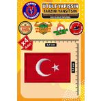 Ütü ile Yapışan Arma Yama, Türk Bayrağı Seti (4 Adet) Ütüyle Yapışan Nakış Dokuma Aplike Patch