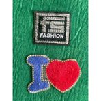 ÜTÜ İLE YAPIŞAN İKİLİ SET KALP VE FASHION APLİKE ARMA YAMA DİKİŞ VE HOBİ AKSESUARI