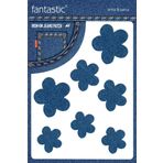 Ütü Ile Yapışan Kot Arma Patch Kot Yaması, Denim Jeans Onarım & Dekoratif amaçlı Çiçek (İndigo)