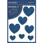 Ütü Ile Yapışan Kot Arma Patch Kot Yaması, Denim, Jeans Onarım & Dekoratif amaçlı Kalp (İndigo)