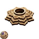 UtySty Kristal Top Standı Tutucu 4'' Ahşap Lotus Ekran Tabanı Tablası Doğal Taş Yumurta Topları Mini Küreler Yuvarlak Kayalar Değerli Taş Meditasyon Masaüstü Koleksiyonu Dekorasyon Süsleme Manevi