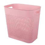 UUJOLY Plastik Çöp Kovası Çöp Sepeti, Banyolar, Mutfaklar, Ofisler, Çocuk Odaları için Çöp Kutusu Sepeti (Pembe, 3 Galon), 1 Paket
