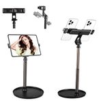 Uumauny Sınırsız Vizyon Cep Telefonu Standı, Ayarlanabilir Yükseklik, Masa için Telefon Tutucu, Ped Standı 2"-15.6" (iPhone, Android, iPad, Anahtar vb.), Sabit taban, Saklanabilir