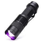 UV 365 nm LED el feneri, 3 watt ultraviyole el feneri, siyah ışık, mineralleri algılamak için UV lamba, elmas akrep eden floresanı kozmetikteki