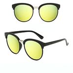 UV 400 Unisex Gözlük Mercury Reklektif Renkli Lensler Retro Gözlük Yeşil Açık