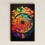 UV Baskılı Mandala Tablo - Gökkuşağı Kesim