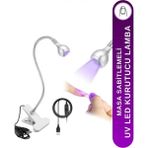 Uv LED Kurutucu Lamba Masa Sabitlemeli Jel Tips Oje Kurutucu LED Lamba Beyaz