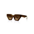 Uv400 Koruyucu Unisex New Cat Eye Güneş Gözlüğü Kahve Model 1076