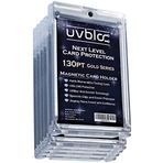 UVBLOC 130pt One Touch Kart Tutucuları (5'li Paket) Manyetik Beyzbol Kartı Kılıfları Kalın Jarse Yama Kartları Pro Kalıp Sert Kılıf Koruyucular Spor Futbol Hokey Basketbol Futbol Pokemon