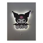 UViolets Dekoratif Ahşap Baskılı Sanrio Karakteri Kuromi Çocuk Odası Gece Lambası 32*30