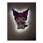 UViolets Dekoratif Ahşap Baskılı Sanrio Karakteri Sevimli Kuromi Çocuk Odası Gece Lambası 27*32