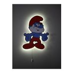 UViolets Dekoratif Ahşap Baskılı Şirinler Şirin Baba Çocuk Odası Gece Lambası 24*34