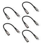 UVOOI USB C Uzatma Kablosu 1FT 5 Paket, USB C Erkekten Dişi Kabloya [USB3.1 Gen2/10Gbps] Senkronizasyon Aktarımı 100W/5A Hızlı Şarj iPhone 15, iPad Pro/Air, MacBook Air M2/ M1/ Pro ile Uyumlu