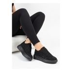 uway Kadın Dantel Detaylı İçi Hakiki Deri Ortopedik Taban Sneakers Ayakkabı