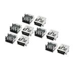 uxcell 10 adet Dik Açılı 5 Pimli PCB Montaj USB B-Tipi Dişi Jak Lehim Konektörü