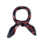 uxcell Kadın çiçek leopar Polka noktalar çizgili baskı kare fular boyun eşarp şal, Kırmızı Mavi, 19.68 x 19.68inches