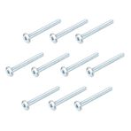 uxcell M6x60mm Mobilya Vidası Hex Soket Kapağı Makine Vidaları Çinko Kaplama Bağlantı Elemanları Cıvata Tam Dişli Karbon Çelik 10 Adet