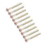 uxcell M6x70 mm Mobilya Vidası Altıgen Soket Makine Vidaları Çinko Kaplama Bağlantı Elemanları Cıvatalar Yarım Dişli Karbon Çelik 15 Adet
