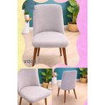 UY STYLE Büyük Boy Oval Sandalye Örtüsü,likrali ,esnekli Oval Saldalye Kılıfı Tuğla Desen 1ADET - 55 x 60 cm - Vizon