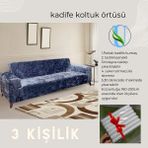 Uy Style Kadife Koltuk, Kanepe, Çekyat Örtüsü , Koltuk Kılıfı( 3 Kişilik) - Antrasit - 180 x 230 cm