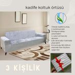 Uy Style Kadife Koltuk, Kanepe, Çekyat Örtüsü , Koltuk Kılıfı( 3 Kişilik) - Gri - 180 x 230 cm