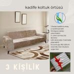 Uy Style Kadife Koltuk, Kanepe, Çekyat Örtüsü , Koltuk Kılıfı( 3 Kişilik) - Vizon - 180 x 230 cm