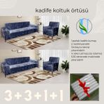 Uy Style Kadife Koltuk, Kanepe, Çekyat Örtüsü , Koltuk Kılıfı 3+3+1+1 Takım - Antrasit - 180 x 230 cm