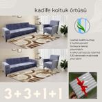 Uy Style Kadife Koltuk, Kanepe, Çekyat Örtüsü , Koltuk Kılıfı 3+3+1+1 Takım - Koyu Gri - 180 x 230 cm
