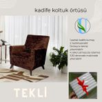 Uy Style Kadife Tek Kişilik Koltuk Örtüsü,berjer Kılıfı Lastikli - Kahve - 75 x 115 cm
