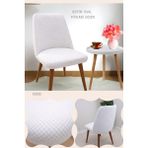 UY STYLE Likrali Büyük Oval Sandalye Kılıfı,lastikli, Esnekli Sandalye Örtüsü Pitikare Desen 1 Adet - 45 x 51 cm - Krem
