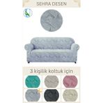 Uy Style Tekstil Jakarli Koltuk ,kanepe ,çekyat Örtüsü ,koltuk Kılıfı Sehra Desen (3 Kişilik) - Gri - 180 x 230 cm