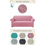Uy Style Tekstil Jakarli Koltuk ,kanepe ,çekyat Örtüsü ,koltuk Kılıfı Sehra Desen (3 Kişilik) - Pembe - 180 x 230 cm