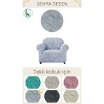 Uy Style Tekstil Jakarli Tek Kişilik Koltuk Örtüsü ,berjer Kılıfı Sahra Desen - Gri - 75 x 115 cm