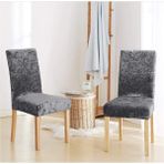 Uy Style Tekstil Uy Style Kadife Sandalye Kılıfı ,sandalye Örtüsü Lastikli , 1 Adet - Antrasit - 35 x 50 cm