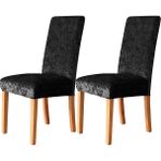 Uy Style Tekstil Uy Style Kadife Sandalye Kılıfı ,sandalye Örtüsü Lastikli , 1 Adet - Siyah - 35 x 50 cm