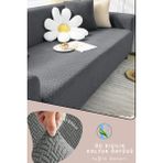 Uy Style Tuğla Desen 3kişilik Koltuk, Kanepe,çekyat Örtüsü,esnekli,likrali Koltuk Kılıfı - 180 x 230 cm - Antrasit