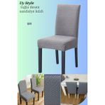 Uy Style Tuğla Desen Sandalye Örtüsü,likrali,esnekli Sandalye Kılıfı 1 Adet - 35 x 50 cm - Gri