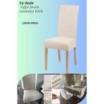 Uy Style Tuğla Desen Sandalye Örtüsü,likrali,esnekli Sandalye Kılıfı 1 Adet - 35 x 50 cm - Krem
