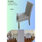 Uy Style Tuğla Desen Sandalye Örtüsü,likrali,esnekli Sandalye Kılıfı 1 Adet - 35 x 50 cm - Taş