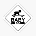 Uyarı Arabada Bebek Var Sticker oto Etiket 18cm MD118