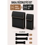 UYDEE Oto Bagaj Düzenleyici 2 li Çanta Araç İçi Düzenleyici Organizer 3 LÜ Elastik Bant Bagaj Düzen Seti