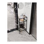 UYGAMO Lua Metal Yan Sehpa Şeffaf Cam 3 Katlı Cam Raflı Modern Dekoratif Antre Sehpa Hol Saksı Standı 40x30