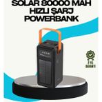 Uygun 80000 Mah Güneş Enerjili Powerbank 4 Kablolu Type C Lightning Micro USB 2026