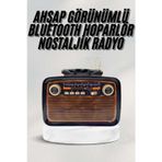 uygun Bluetooth Hoparlör Ahşap Renk Vintage Işıklı Nostaljik Radyo Fm Ahşap Görünümlü pop�