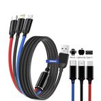 UYGUN ELEKTRONİK Hızlı Şarj ve Data Aktarım Kablosu, 60W - 3A USB A, Type C (Usb c), Micro USB, Lightning Uyumlu 3 ü 1 Arada Çoklu Kablo