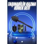 uygun Pusulalı Katlanabilir Kazma Kürek Kamp Seti Kamp Küreği Portatif Çantalı popüler